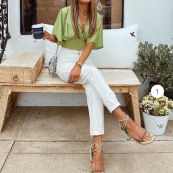 NWOB ALOHAS Grace Suede Strappy Lace Up Heeled Sandals in Green Sz 36 US 6-6.5 - Picture 7 of 14